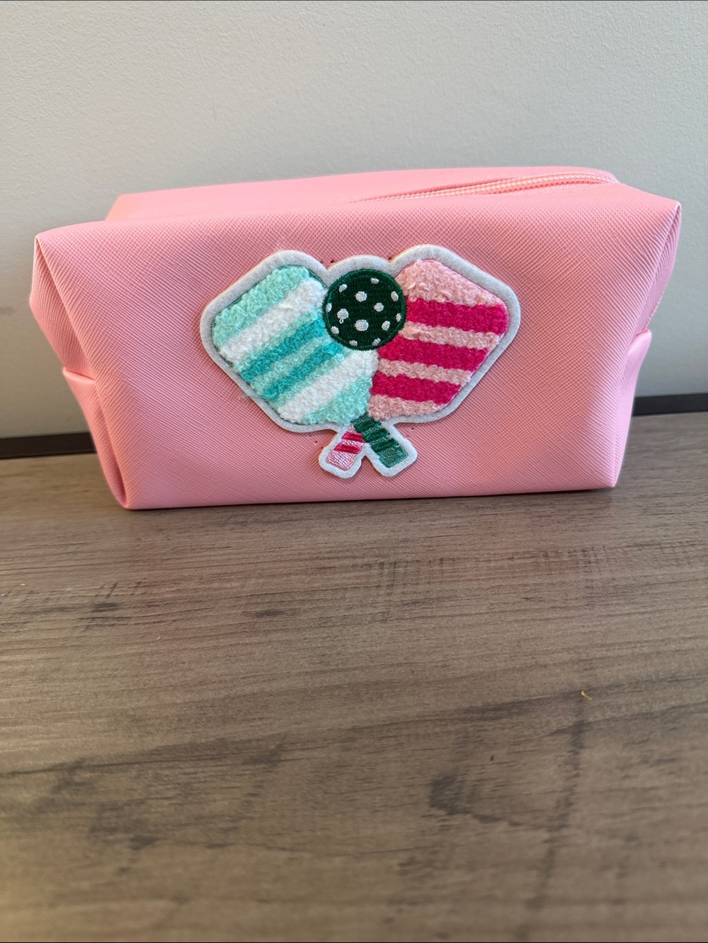 New Pink pickle Ball Patch Cosmetic Pouch